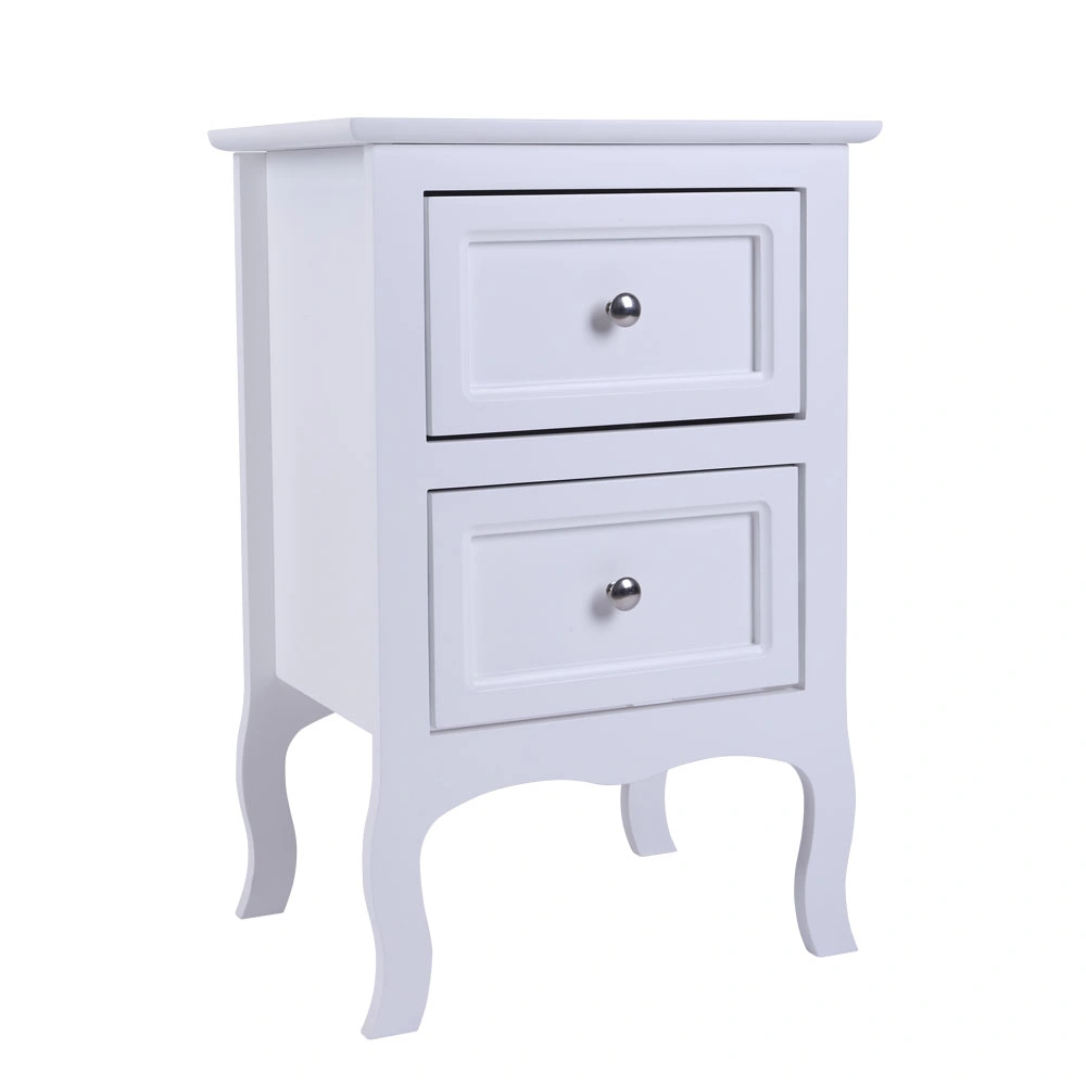Country Style Two-Tier Night Table Large Size White view 13
