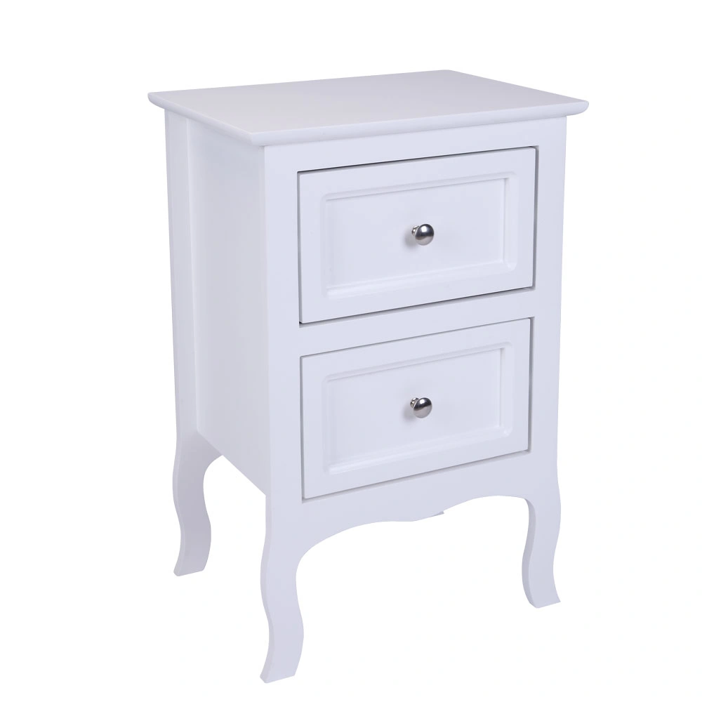Country Style Two-Tier Night Table Large Size White view 8