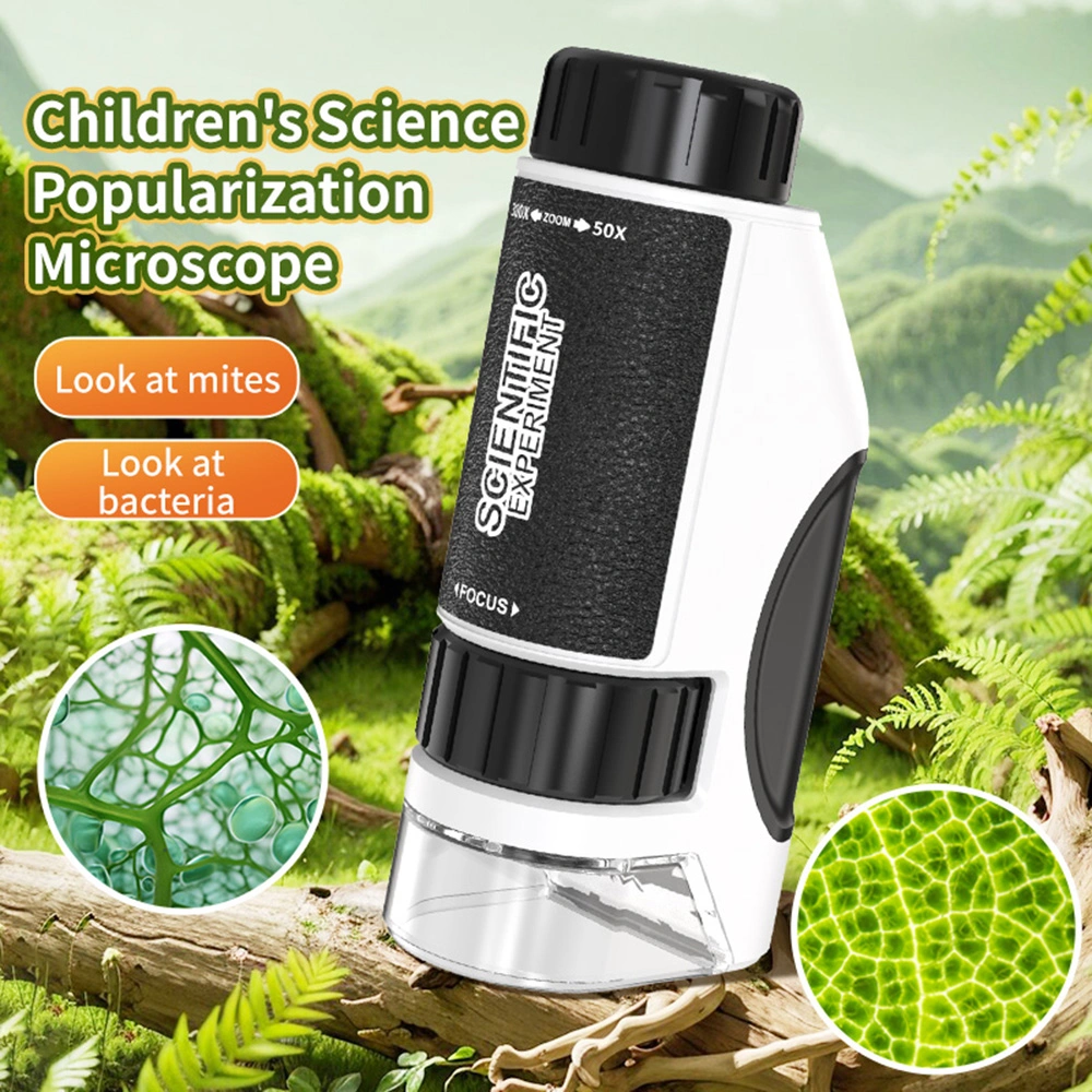 Kids Mini Microscope 50X-300X Magnification, Handheld Portable Science Toy for Kids, Junior Student Laboratory Discovery Microscope view 2