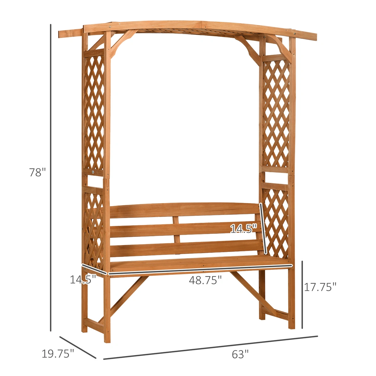 Outdoor Garden Bench with Cushion, 3-Seater Patio Bench Chair for Backyard, Deck, Porch - Weather-Resistant Outdoor Seating view 4