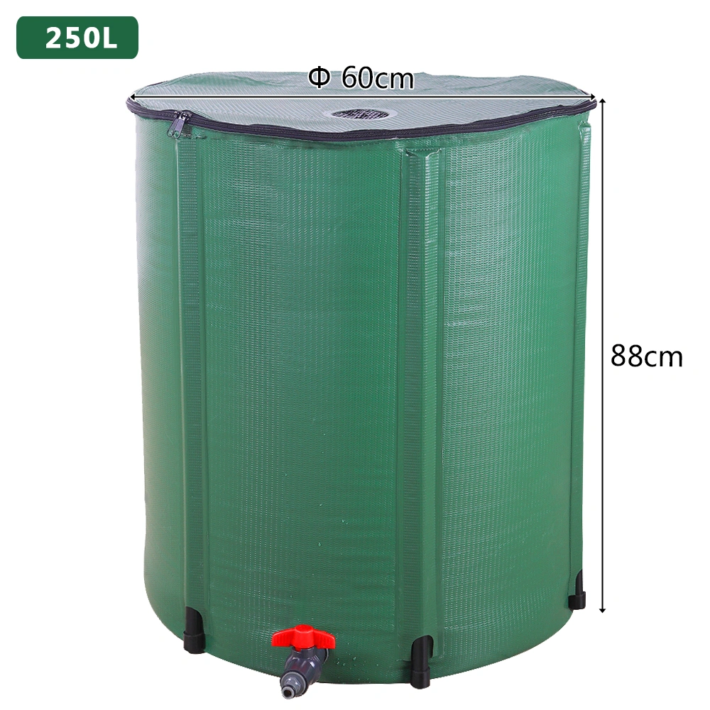 66 Gallon Folding Rain Barrel Water Collector Green Outdoor Garden Rainwater Harvesting Drum view 3