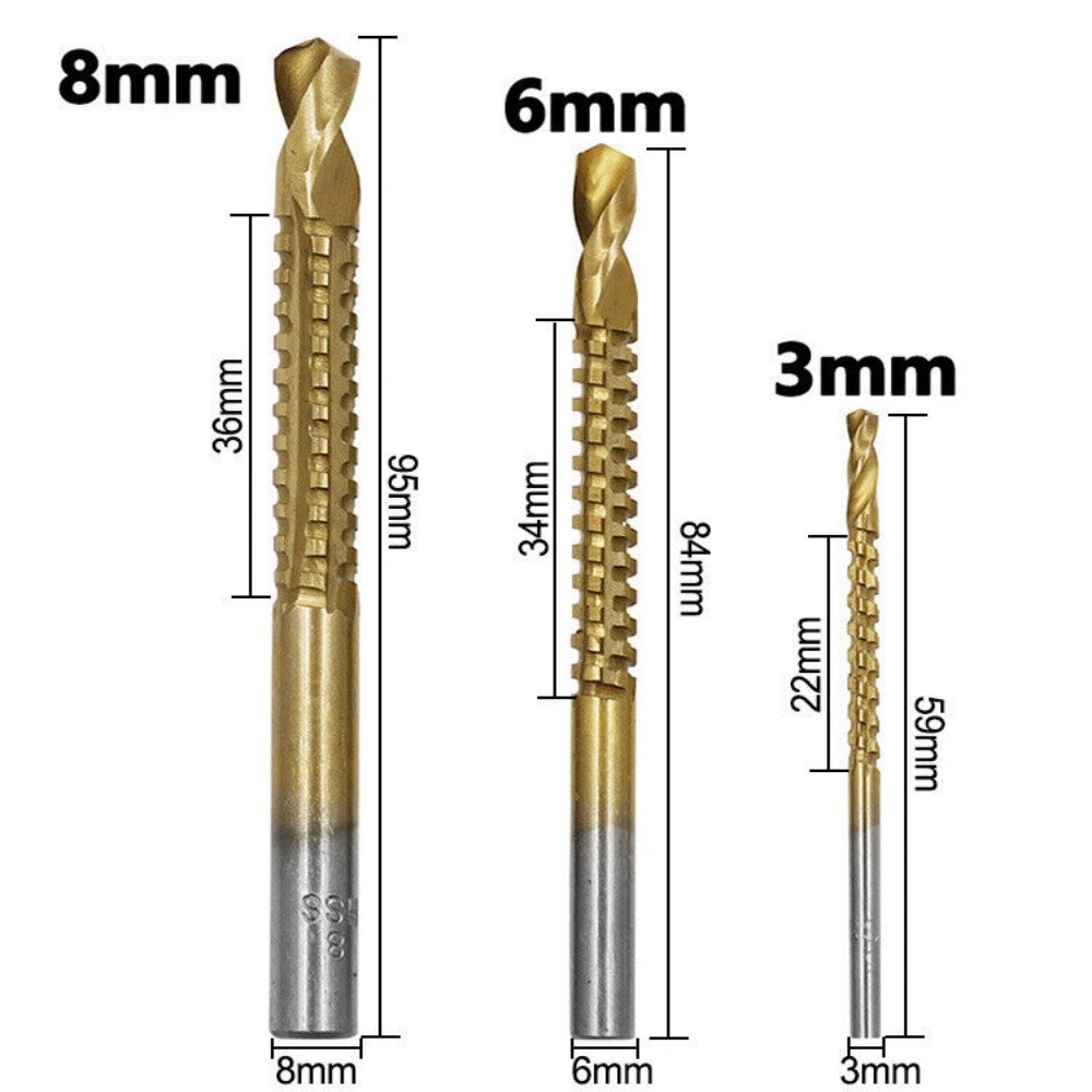 6 Piece HSS TiN Step Drill Bit Set Cone Tapered Hole Cutter for Metal Multi-Size view 3