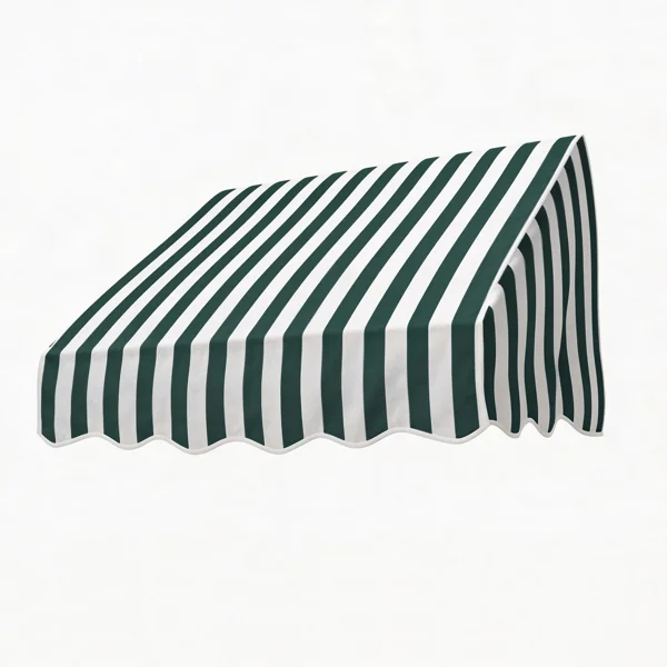 4' Window Door Awning Sun Shade Canopy Outdoor Patio Cover, Green & White Stripes