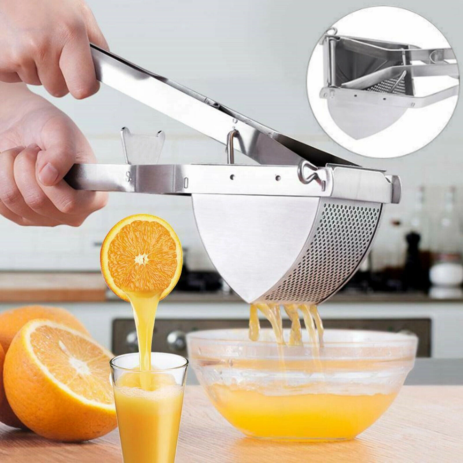 Large Stainless Steel Potato Ricer Masher Fruit Press Juicer Crusher Kitchen Tool