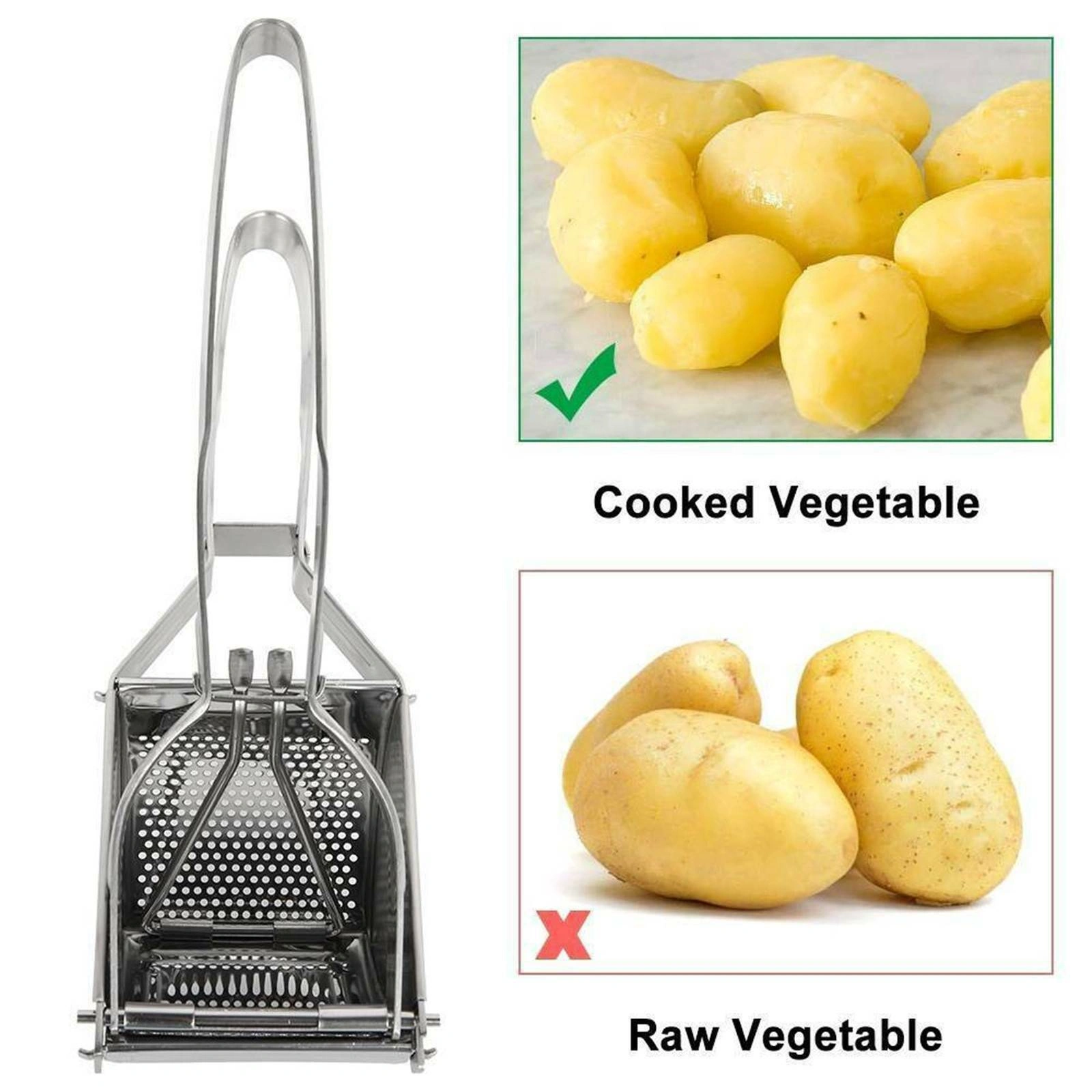 Large Stainless Steel Potato Ricer Masher Fruit Press Juicer Crusher Kitchen Tool view 2
