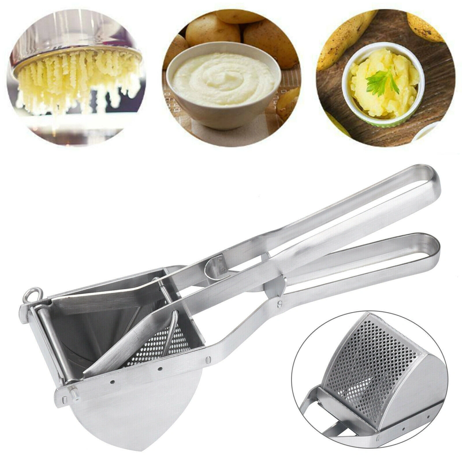 Large Stainless Steel Potato Ricer Masher Fruit Press Juicer Crusher Kitchen Tool view 3