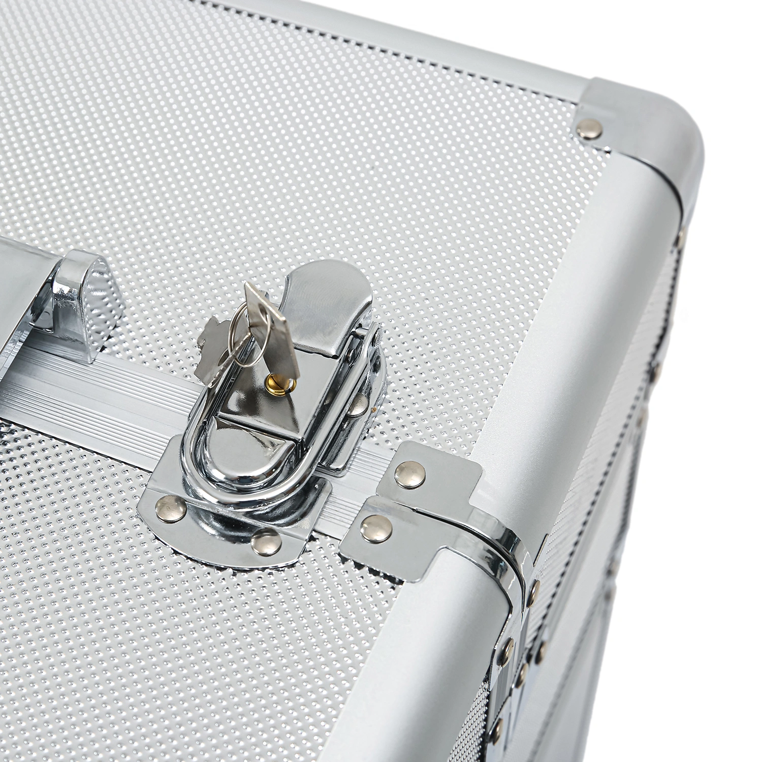 Silver Aluminum Rolling Makeup Case 4-in-1 Interchange view 12