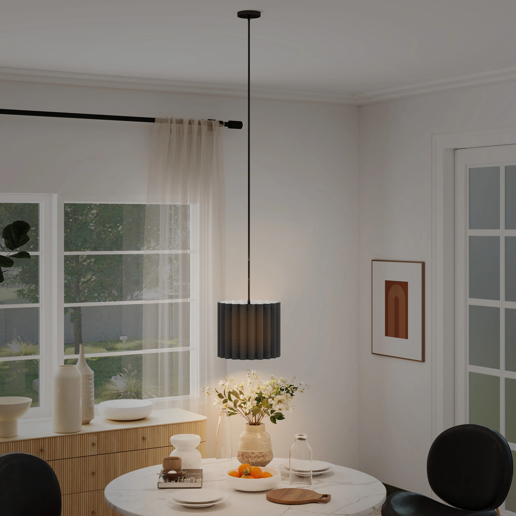 Pendant Light Fixtures, Industrial Hanging Pendant Lamp, Dimmable Ceiling Light for Kitchen Island Dining Room view 3