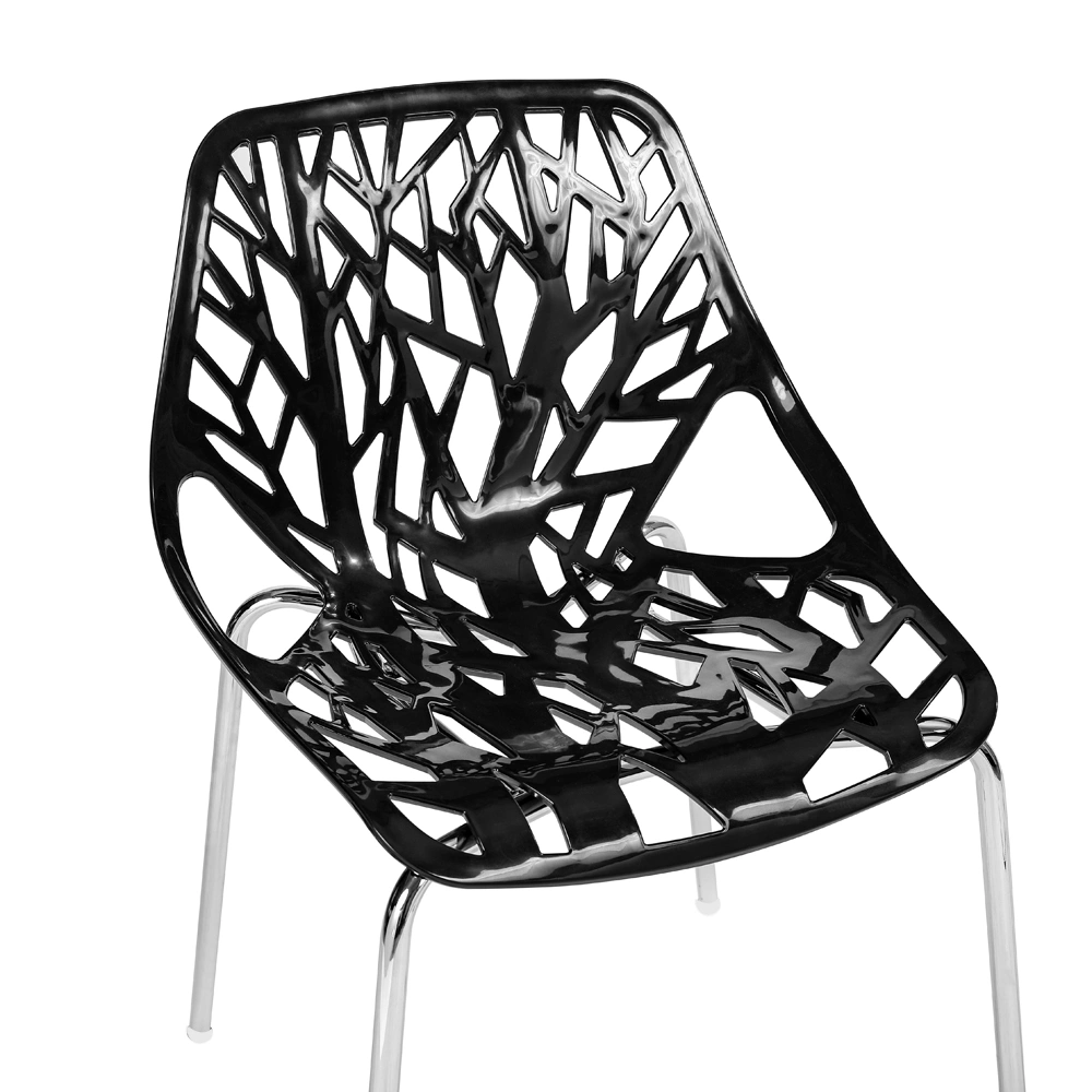 4pcs Bird's Nest Style Lounge Chair Black view 30