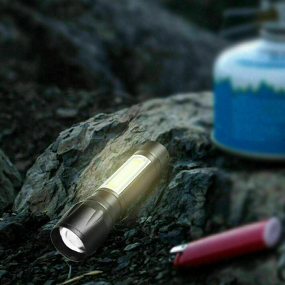 2Pcs Mini Zoomable LED Flashlight USB Rechargeable Camping Hiking Work Light view 10