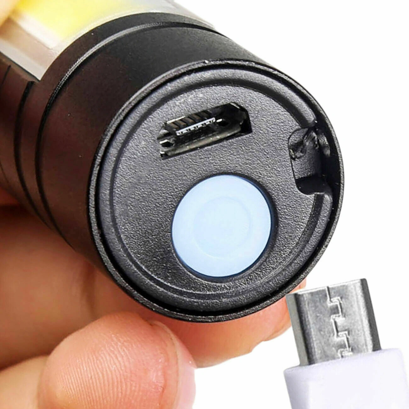 2Pcs Mini Zoomable LED Flashlight USB Rechargeable Camping Hiking Work Light view 8