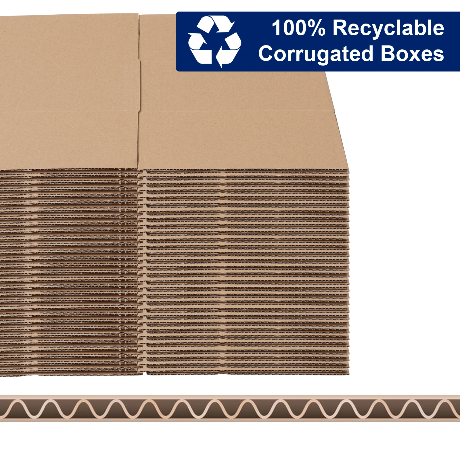 100 pieces, 8" x 8" x 4" (20.3x20.3x10.2cm) thick 2.6mm corrugated cardboard box, brown in color like kraft paper view 5
