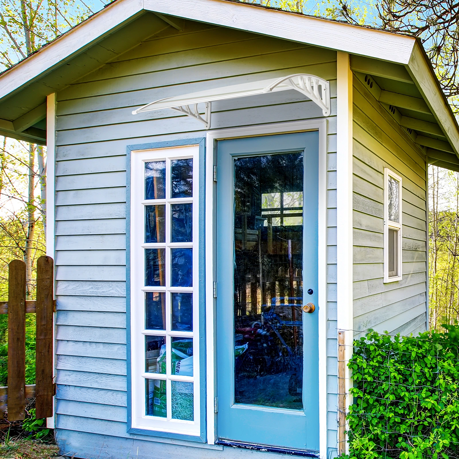 HT-100 x 80 Household Application Door & Window Rain Cover Eaves Transparent Board & White Holder view 26
