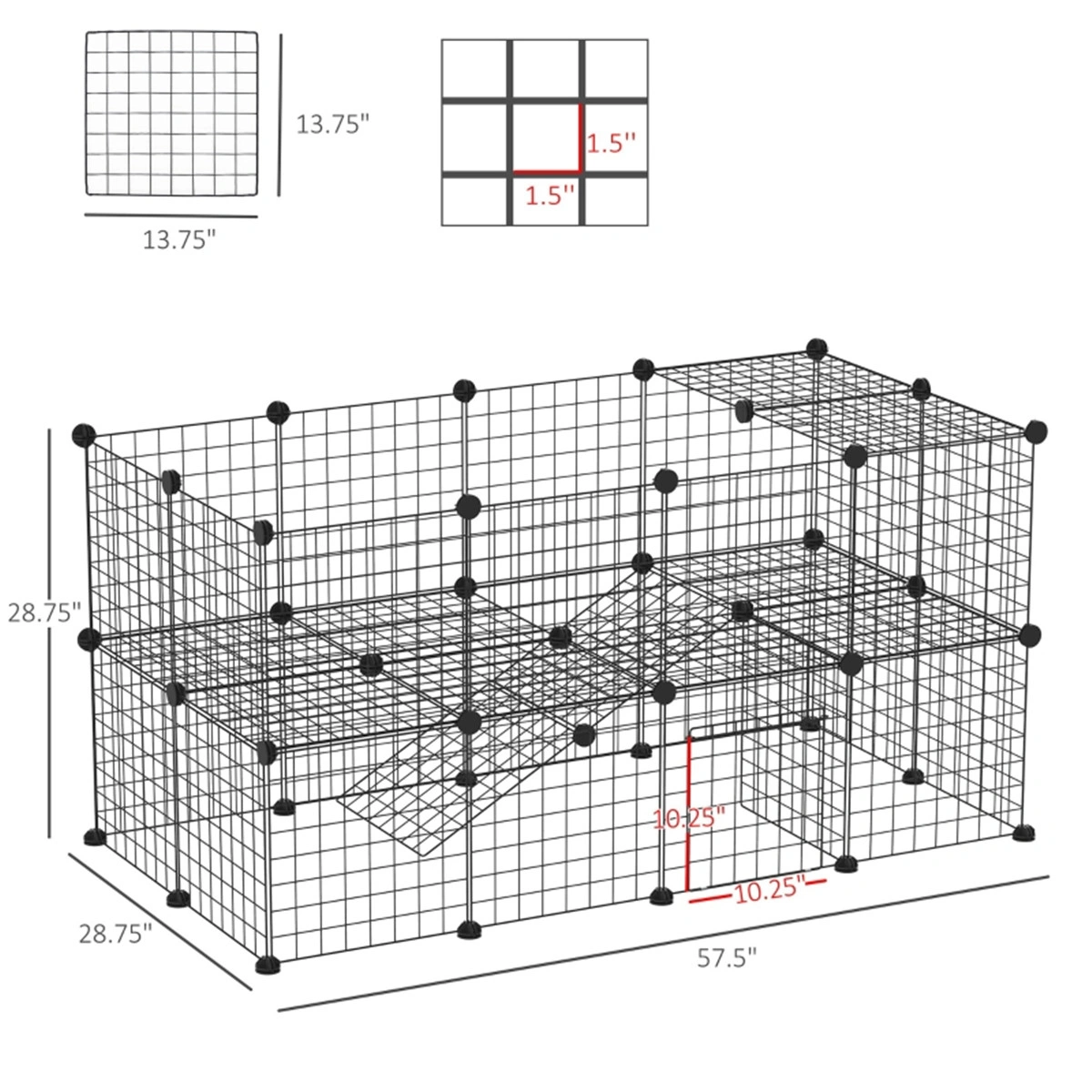 Small Animal Cage for Hamsters Guinea Pigs Rabbits - Indoor Outdoor Pet Enclosure view 3
