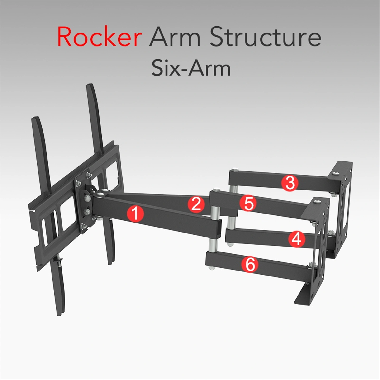 TMSS-104 Full Motion TV Wall Mount 32"-70", Articulating Bracket 50Kg Max VESA 600x400 view 3