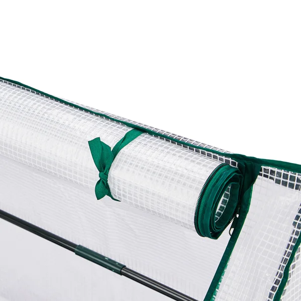 Mini Greenhouse with PE Cover, Indoor Outdoor Plant Gardening Green House for Garden Backyard, 36*18*33in, White view 3