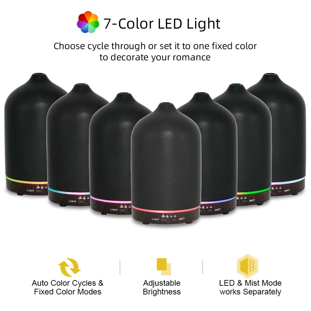 200ml Aromatherapy Humidifier with 7 Color LED Lights, 3 Essential Oils, Timer & Auto Shut-Off for Bedroom, Yoga, Office view 4