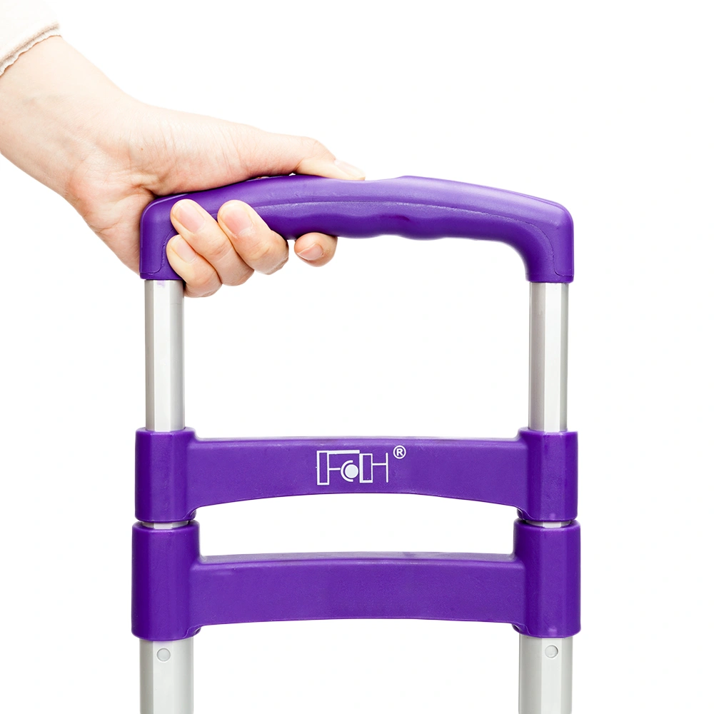 Portable Foldable Telescopic Luggage Trolley Cart Purple Travel Wagon view 10