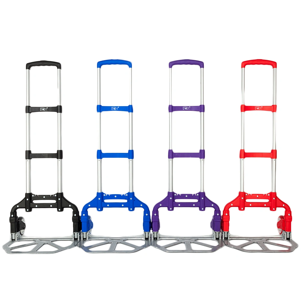 Portable Foldable Telescopic Luggage Trolley Cart Purple Travel Wagon view 15