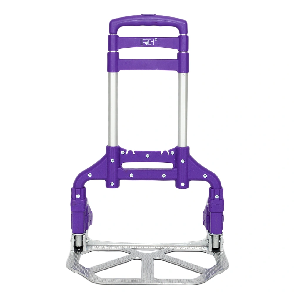 Portable Foldable Telescopic Luggage Trolley Cart Purple Travel Wagon view 19