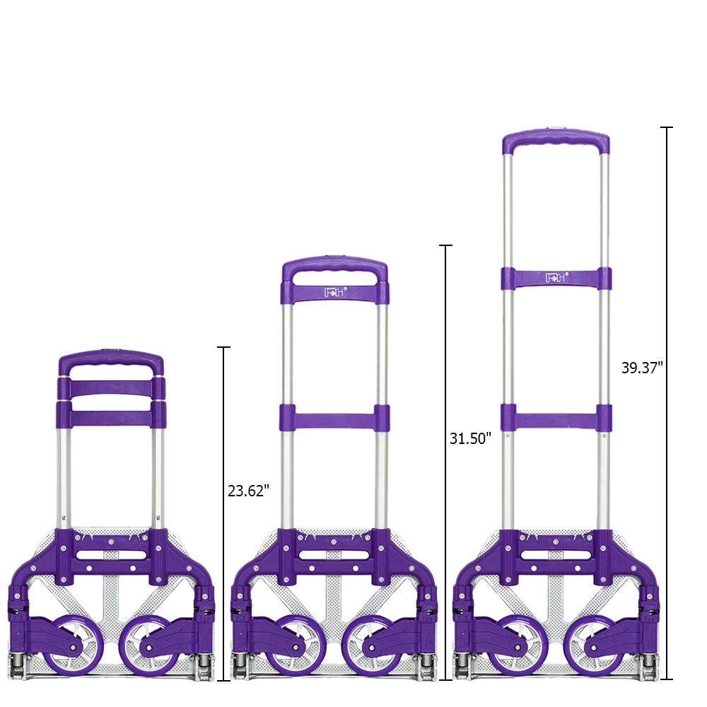Portable Foldable Telescopic Luggage Trolley Cart Purple Travel Wagon view 20