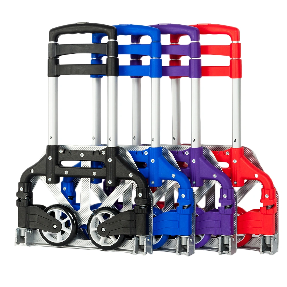 Portable Foldable Telescopic Luggage Trolley Cart Purple Travel Wagon view 22