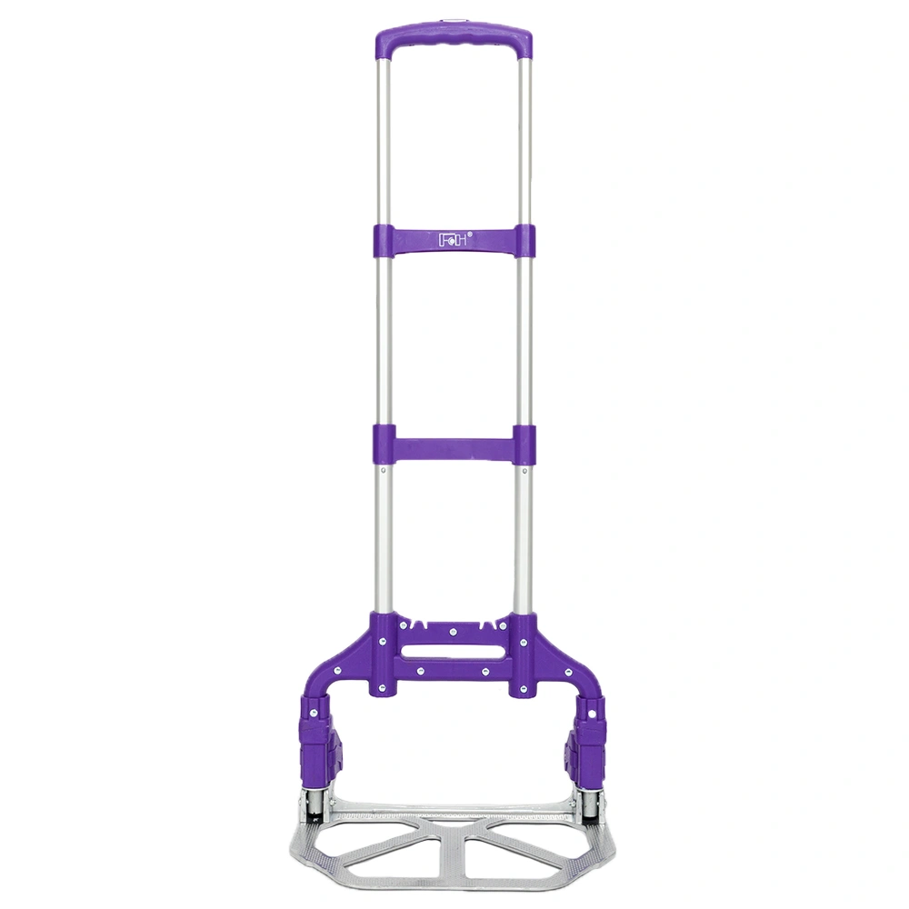 Portable Foldable Telescopic Luggage Trolley Cart Purple Travel Wagon view 4
