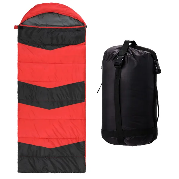 Rectangular Heated Sleeping Bag, Lightweight Sleeping Bag with Multi USB Powered Heating Pads, Waterproof Compact Envelope Sleeping Bag for Backpacking Hiking, Red view 5