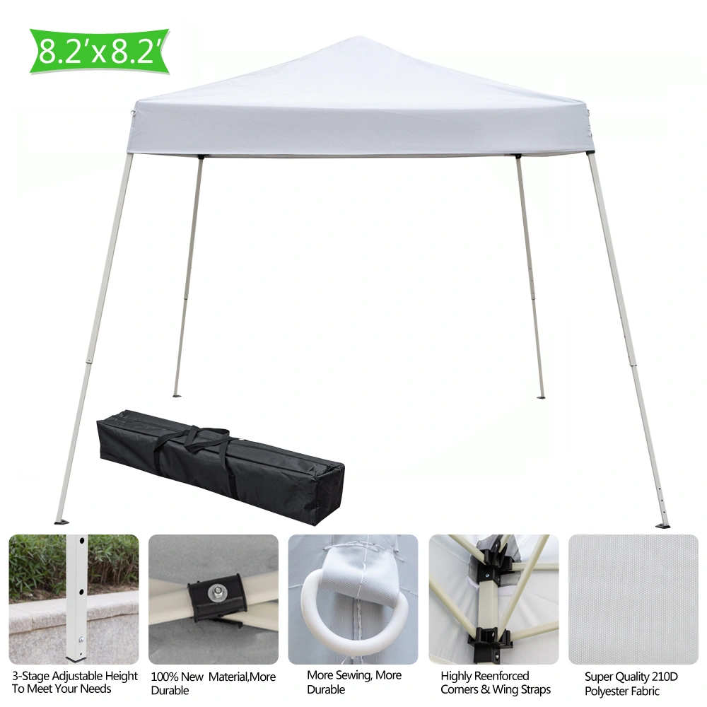 2.4x2.4m Waterproof Folding Tent Portable Canopy White, Outdoor Garden Party Gazebo Shelter for Home & Camping view 26