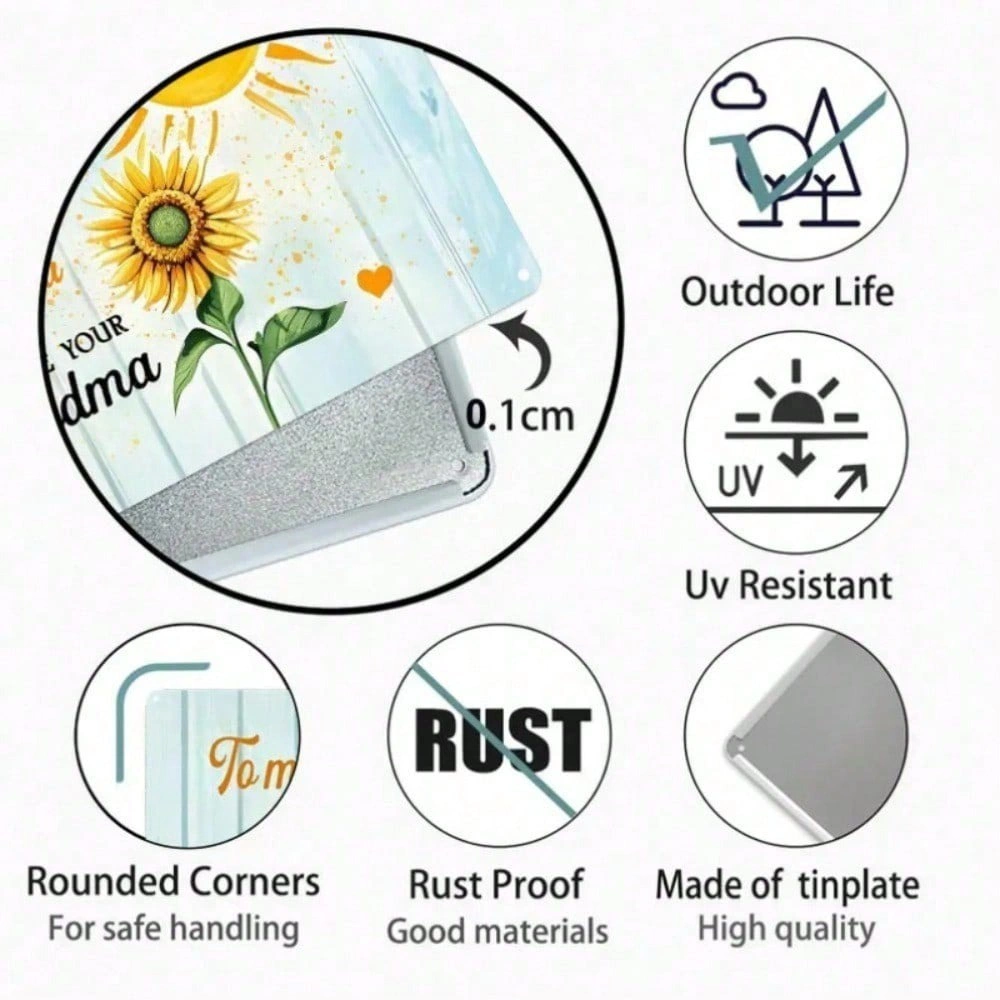 Sunflower Aluminum Sign 8x12 Inch - Vintage Rustic Metal Wall Art Decor for Home Garden Party (20.3x30.5cm) - TikTok Temu Pick-up Available view 8