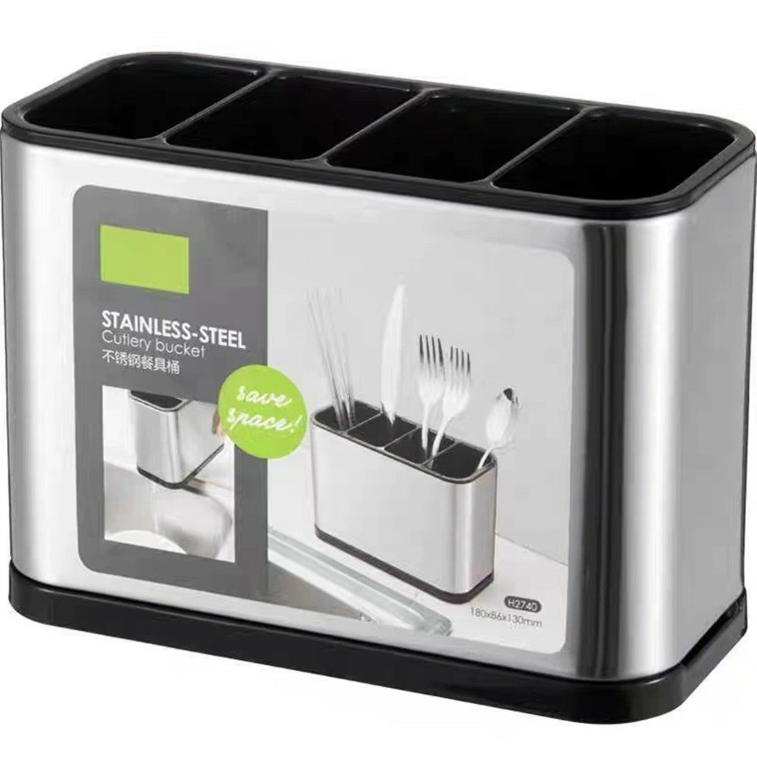 Kitchen Cutlery Organizer Box Storage Rack Spoon Fork Chopstick Drainer Holder view 4