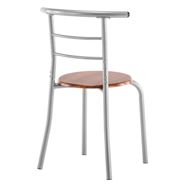 Brown Wood Grain PVC Breakfast Table (One Table and Two Chairs) view 5
