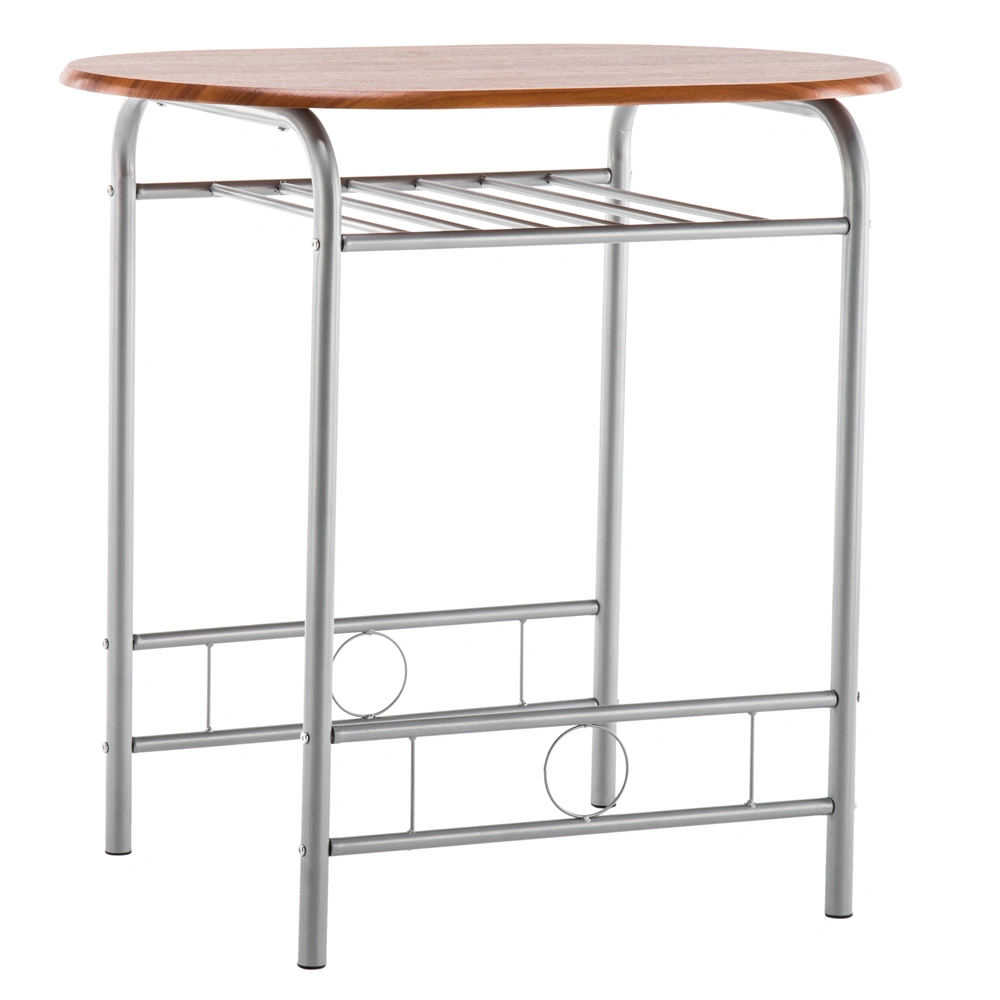 Brown Wood Grain PVC Breakfast Table (One Table and Two Chairs) view 15