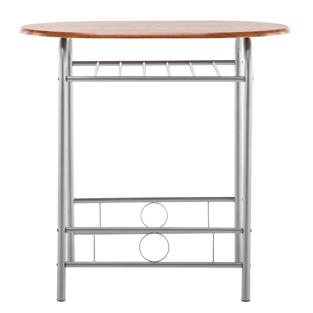 Brown Wood Grain PVC Breakfast Table (One Table and Two Chairs) view 16