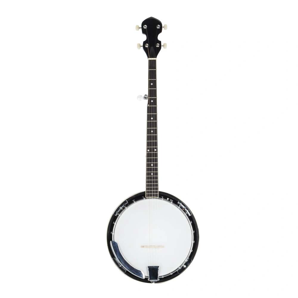 Top Grade Professional 5-String Banjo, White & Natural Wood Finish, Exquisite Craftsmanship, Metal Hardware