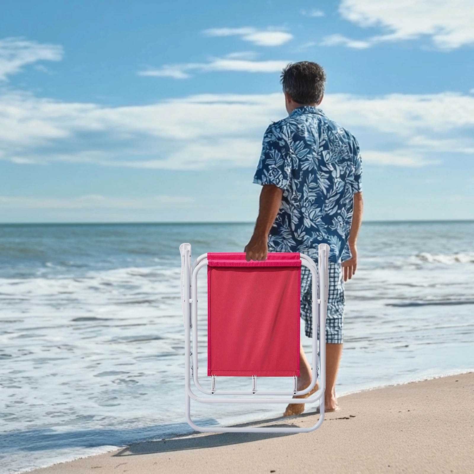Folding Beach Chair with Umbrella for Adults, Lightweight Porable Camping Chair with 265lbs Capacity for Travel Picnic Concert & Outdoor Activities, Pink view 6