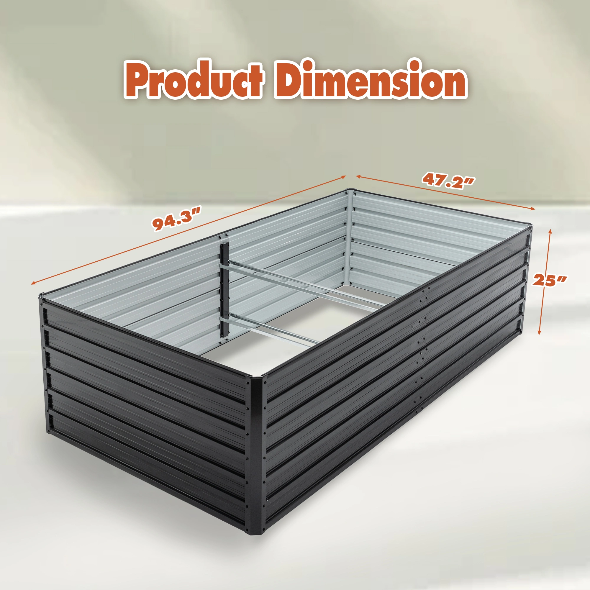 Galvanized Raised Garden Bed 8x4x2 ft, 481 Gal Metal Planter Kit for Vegetables Flowers Herbs, Deep Root Design Large Outdoor Garden Box view 2