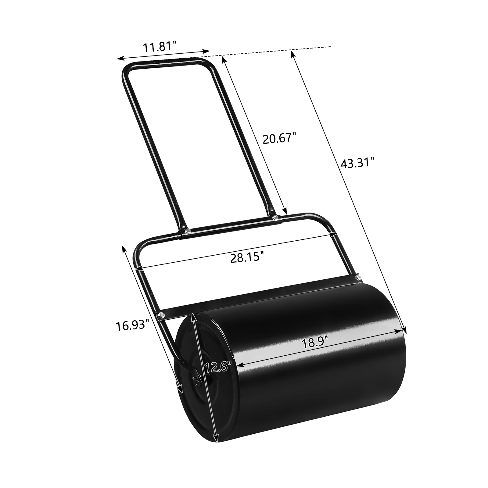 19.5in Lawn Roller Iron Cylindrical Black (same as 67823001) view 16