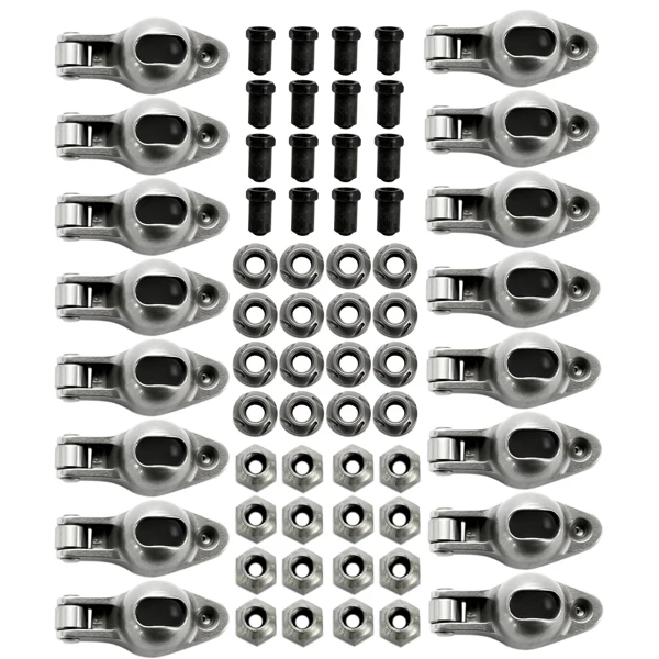 16Pcs Steel Roller Tip Rocker Arms Set Fit for Small Block Chevy 305 350 400 1.6 Ratio 3/8" Stud view 3