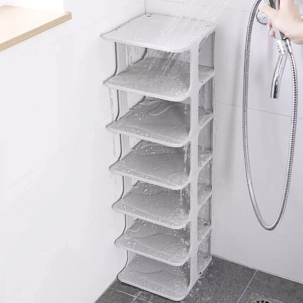 7 Tier Shoe Rack Floor Organizer Tall Storage Shelf Cabinet Footwear Stand view 4