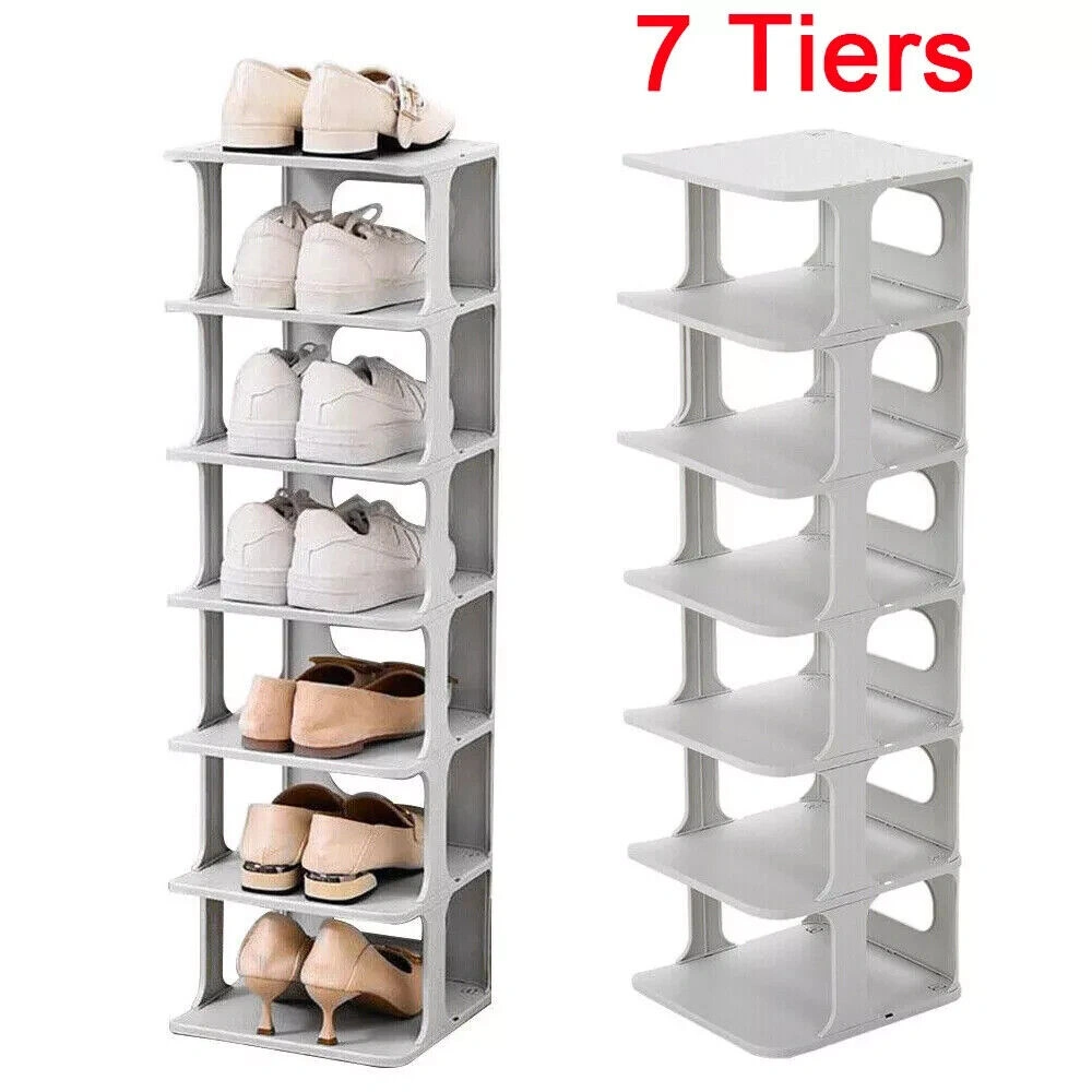 7 Tier Shoe Rack Floor Organizer Tall Storage Shelf Cabinet Footwear Stand view 5