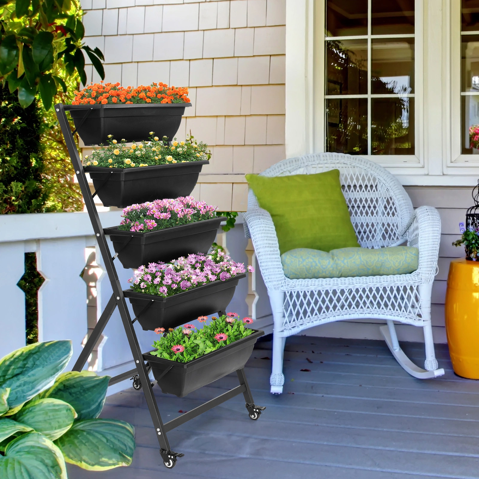 5 Tiers Vertical Garden Bed, Vertical Garden Planter Indoor and Outdoor, Vertical Elevated Garden Bed Perfect for Vegetables Flowers Herbs view 19