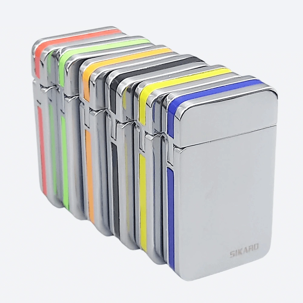 SIKARO SKY-STAR Turbo Torch Lighter Gold Stripe, Refillable Windproof Jet Flame, Adjustable, for Cigar, Cigarette, Kitchen & Outdoor Use view 3