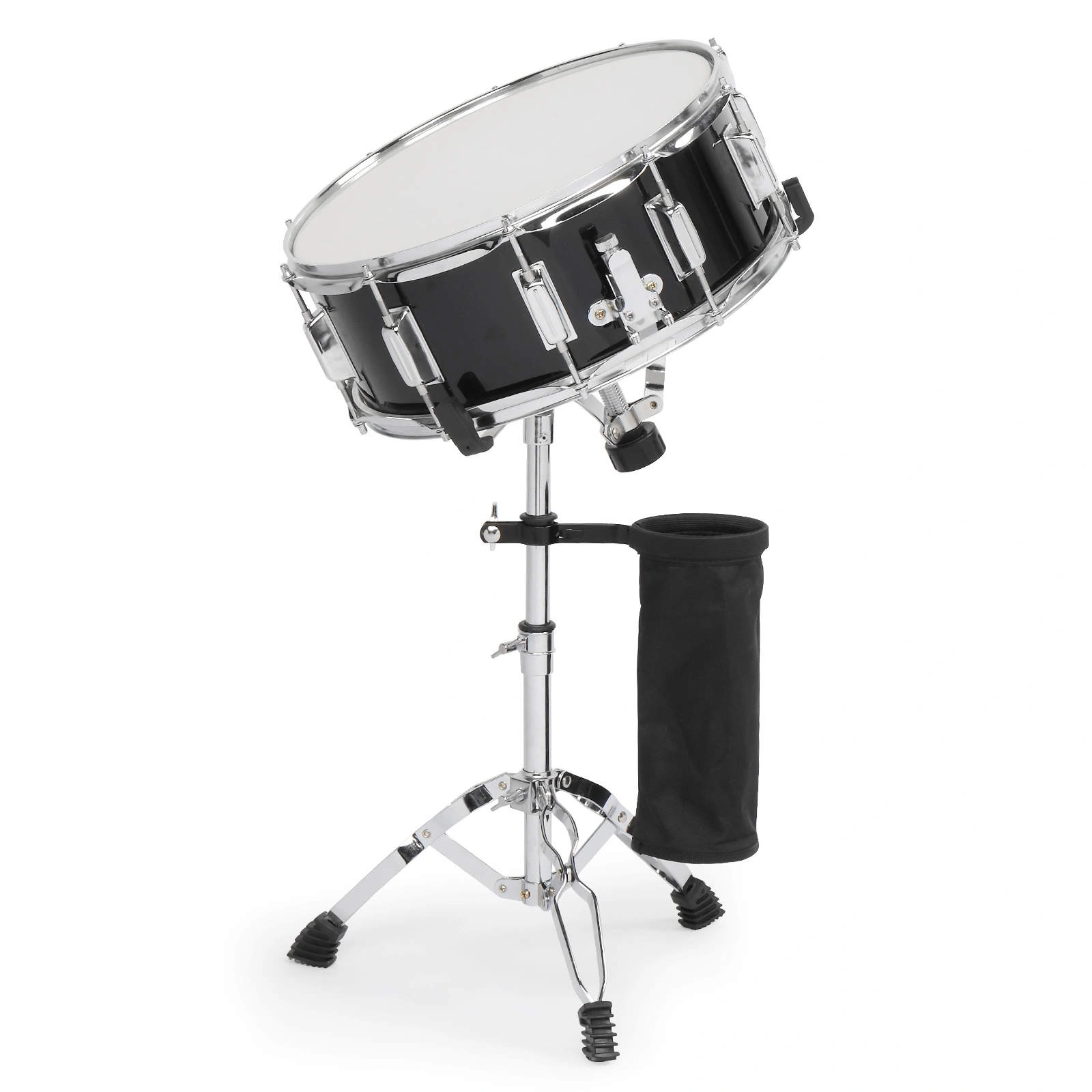 14 x 5.5in Snare Drum Set with Drumstick Holder, Snare Drum Bag, Strap, Mute Pad & Drum Stick for Beginner Student Black view 7