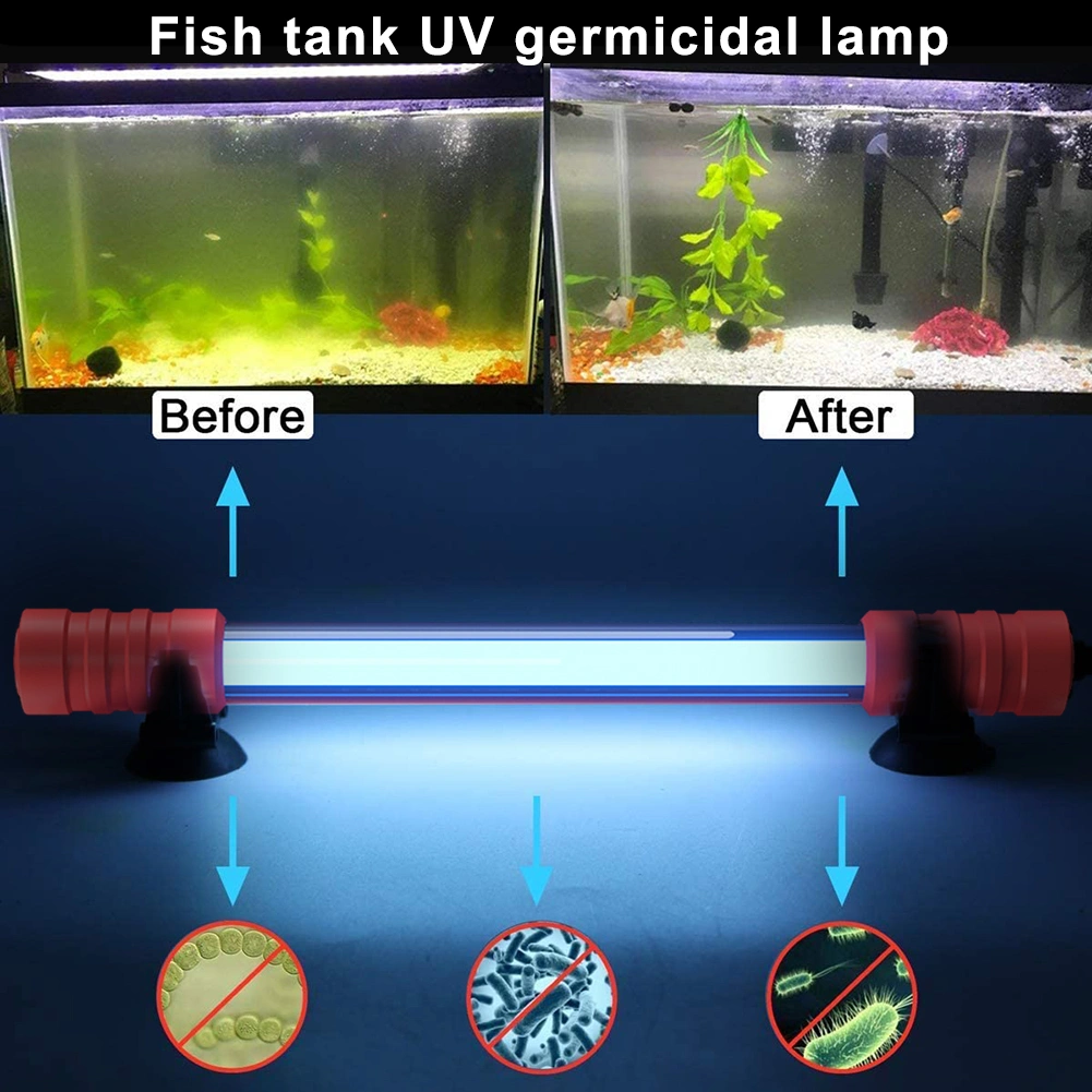 Aquarium Fish Tank Germicidal UV Light Sterilizer Pond Submersible Clean Lamp US(tk/temu self-pickup orders)