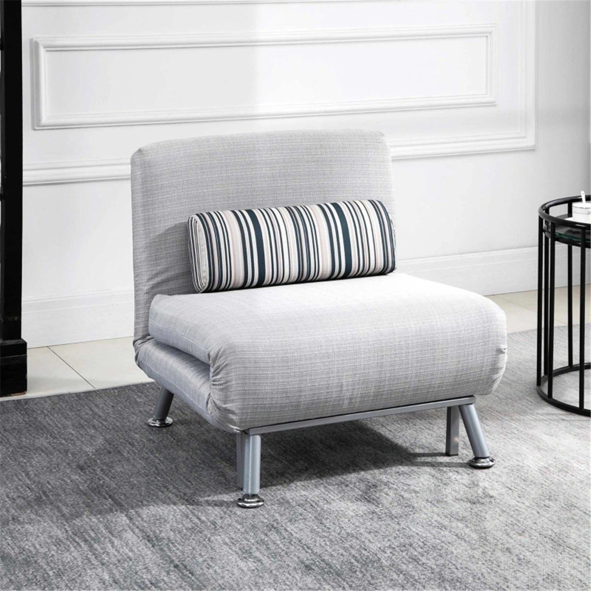 Convertible Sofa Chair Bed, Single Foldable Futon Sleeper Chair, Compact Space-Saving Design