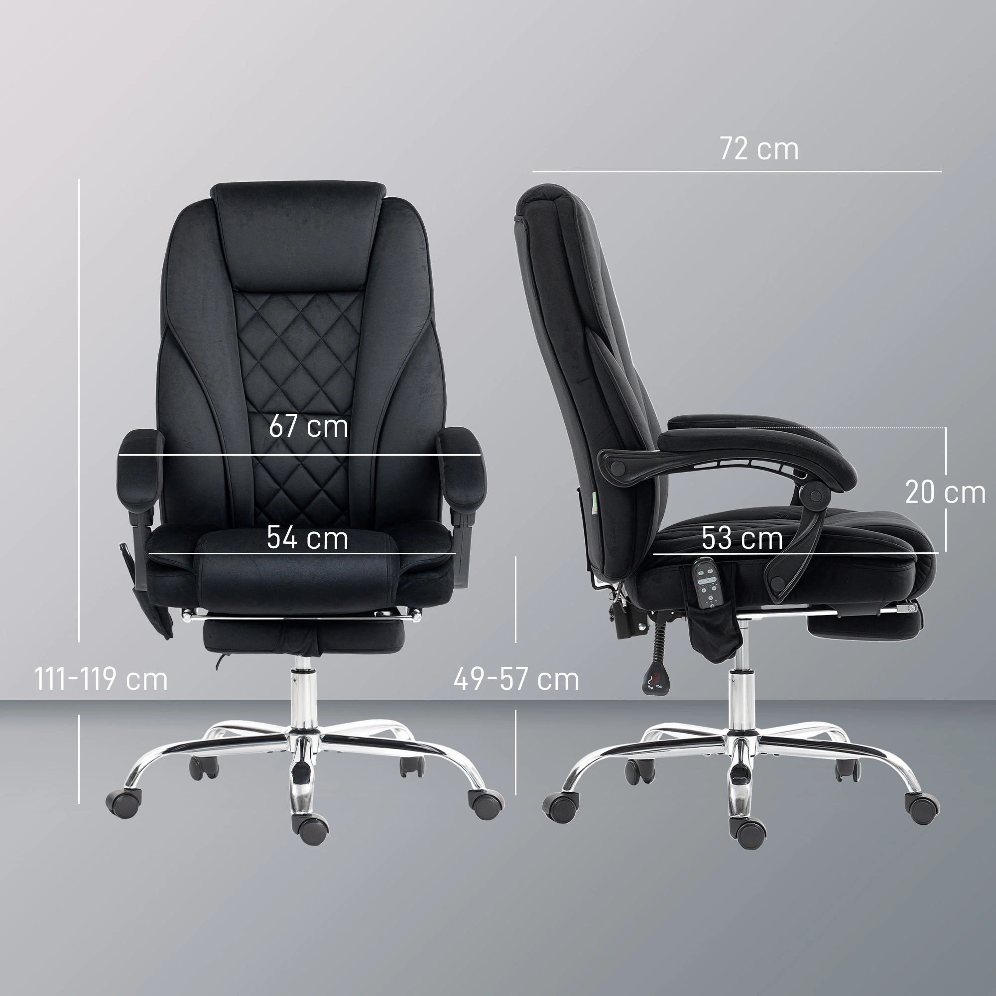 Ergonomic Massage Office Chair with Lumbar Support, Adjustable Height Swivel Executive Desk Chair view 2