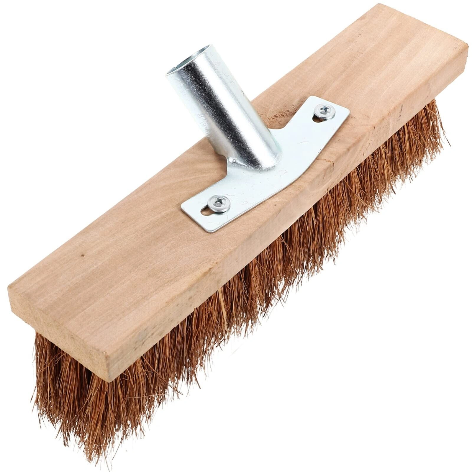 Heavy Duty Large Garden Wire Broom Head & Handle Outdoor Sweeping Yard Brush
