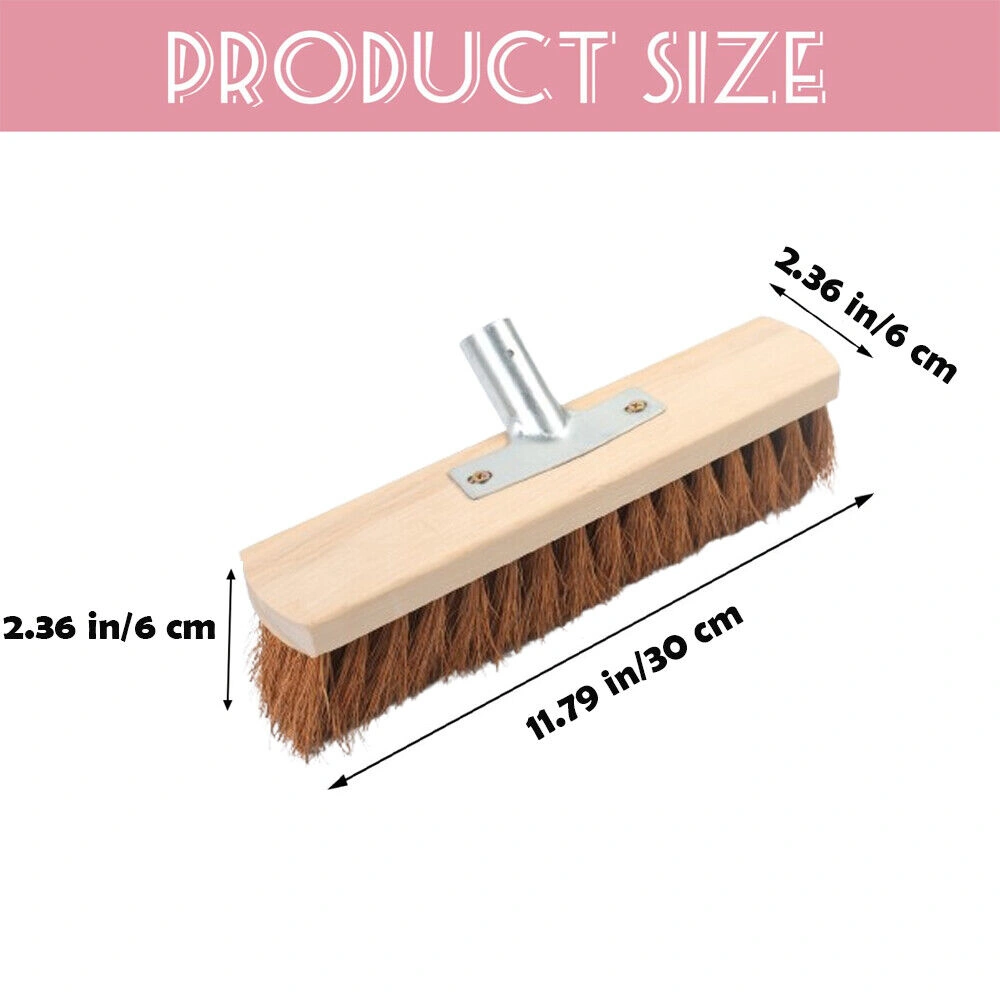 Heavy Duty Large Garden Wire Broom Head & Handle Outdoor Sweeping Yard Brush view 2