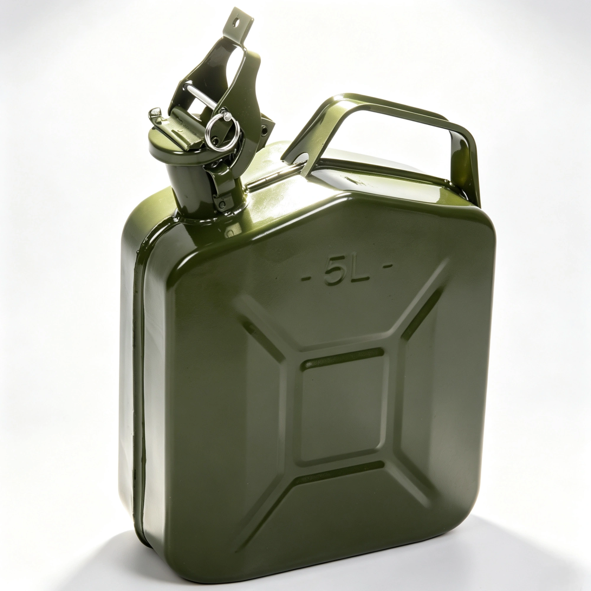 5L American Oil Barrel 0.6mm Steel, Army Green with Inverted Oil Pipe view 3